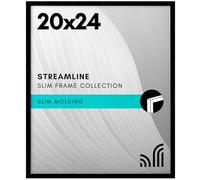 Americanflat Cadre Photo 51x61 cm Noir - Cadre Photo Vitre Antichoc - Bordure Fine - Chevalet & Matériel de Suspension Intégré pour Mur et Surface Plane - Suspension Horizontale ou Verticale