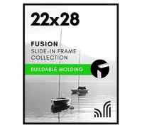 Americanflat Cadre photo 55,9 x 71,1 cm avec couverture avant polie - Cadre photo coulissant avec moulage à construire - Collection Fusion - Cadres photo pour affichage mural - Noir