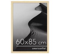 Americanflat Cadre Photo 60x85 cm Chêne Naturel - Bois MDF avec Vitre Plexi Poli & Matériel de Suspension - Cadre Photo Grand Format 85x60 cm - Suspension Horizontale ou Verticale
