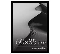 Americanflat Cadre Photo 60x85 cm Noir - Bois MDF avec Vitre Plexi Poli & Matériel de Suspension - Cadre Photo Grand Format 85x60 cm - Suspension Horizontale ou Verticale
