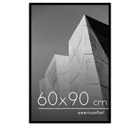 Americanflat Cadre Photo 60x90 cm Noir - Cadre 90x60 cm avec Bordure Fine, Plexi Poli, Matériel de Suspension Intégré pour Mur