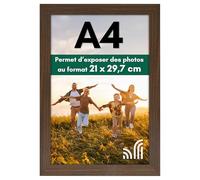 Americanflat A4 Picture Frame in Walnut - Engineered Wood with Shatter Resistant Glass - Horizontal and Vertical Formats for Wall and Tabletop