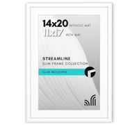 Americanflat Cadre photo blanc de 35,6 x 50,8 cm, à utiliser comme cadre photo de 27,9 x 43,2 cm avec passe-partout ou cadre de 35,6 x 50,8 cm sans passe-partout, cadre photo fin avec couverture en