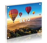 Americanflat Cadre photo en acrylique de 20,3 x 25,4 cm - Cadre double face avec coins magnétiques - Cadre en acrylique transparent pour affichage de bureau ou de table - Cadre photo de 20,3 x 25,4 cm