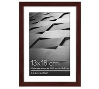 Americanflat Cadre photo fin en acajou 12,7 x 17,8 cm avec tapis et 12,7 x 17,8 cm sans tapis - Formats horizontaux et verticaux pour mur et table