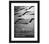 Americanflat Cadre photo fin noir 13 x 18 cm avec tapis et 13 x 18 cm sans tapis - Formats horizontaux et verticaux pour mur et dessus de table