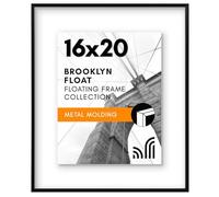 Americanflat Cadre photo flottant en aluminium noir de 40,6 x 50,8 cm - À utiliser comme cadre photo de 40,6 x 50,8 cm ou cadre flottant de 27,9 x 35,6 cm - Cadre photo avec moulage en métal fin et