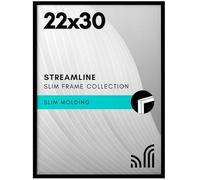 Americanflat Cadre photo noir 55,9 x 76,2 cm - Cadre photo fin avec plexiglas poli - Matériel de suspension inclus pour affichage horizontal et vertical pour mur