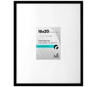 Americanflat Cadre photo noir de 40,6 x 50,8 cm, à utiliser comme cadre photo de 15,2 x 20,3 cm avec passe-partout ou cadre photo de 40,6 x 50,8 cm sans passe-partout, cadre photo fin avec couverture