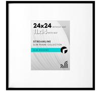 Americanflat Cadre photo noir de 61 x 61 cm, à utiliser comme cadre photo de 28 x 35,6 cm avec passe-partout ou cadre de 61 x 61 cm sans passe-partout, cadre photo à bordure fine avec couverture en