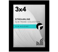 Americanflat Cadre photo noir de 7,6 x 10,2 cm - Cadre photo fin avec verre résistant aux chocs, matériel de suspension et chevalet pour formats d'affichage horizontal et vertical pour mur et table