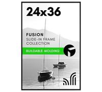 Americanflat Cadre pour affiche 61 x 91,4 cm avec couverture avant polie - Cadre photo coulissant avec moulage à construire - Collection Fusion - Cadre photo pour affichage mural - Noir