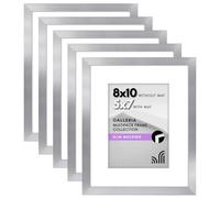 Americanflat Collection Galleria - Lot de 5 cadres photo de 12,7 x 17,8 cm avec passe-partout ou cadre de 20,3 x 25,4 cm sans passe-partout - pour affichage mural ou sur table avec vitre en plexiglas