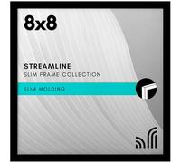 Americanflat Collection Streamline Cadre photo de 20,3 x 20,3 cm avec verre résistant aux chocs - Cadre carré à bordure fine pour table et affichage mural - Matériel de suspension et chevalet inclus