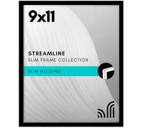 Americanflat Collection Streamline Cadre photo de 22,9 x 27,9 cm avec verre résistant aux chocs - Bordure fine, pour table et affichage mural - Matériel de suspension et chevalet inclus - Noir