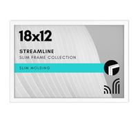 Americanflat Collection Streamline Cadre photo de 45,7 x 30,5 cm avec plexiglas poli - Bordure fine, pour affichage mural - Matériel de suspension inclus - Blanc