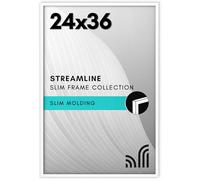 Americanflat Collection Streamline Cadre photo pour affiche 61 x 91,4 cm avec plexiglas poli - Bordure fine, pour affichage mural - Matériel de suspension inclus - Blanc
