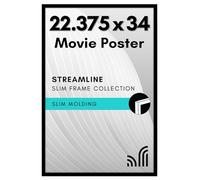 Americanflat Collection Streamline Cadre pour affiche 55,9 x 86,4 cm avec plexiglas poli - Bordure fine, pour affichage mural - Matériel de suspension inclus - Noir