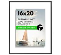 Americanflat Fusion Float Collection Cadre photo flottant 40,6 x 50,8 cm avec verre incassable - Convient aux photos de 28 x 35,6 cm ou plus petites - Cadre photo coulissant - Collection Fusion Float