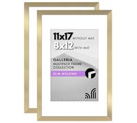 Americanflat Galleria Collection Lot de 2 cadres photo 28 x 43 cm avec plexiglas poli - Utilisation comme cadre photo de 20,3 x 30,5 cm avec passe-partout ou photo de 27,9 x 43,2 cm sans passe-partout
