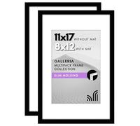 Americanflat Galleria Collection Lot de 2 cadres photo 28 x 43 cm avec plexiglas poli - Utilisation comme cadre photo de 20,3 x 30,5 cm avec passe-partout ou photo de 28 x 43,2 cm sans passe-partout