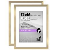 Americanflat Galleria Collection Lot de 2 cadres photo 30,5 x 40,6 cm avec passe-partout ou photo 30,5 x 40,6 cm avec plexiglas poli Doré
