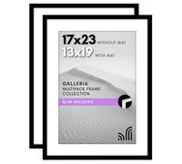 Americanflat Galleria Collection Lot de 2 cadres photo 43 x 58 cm avec plexiglas poli - À utiliser comme passe-partout ou 43,2 x 58,4 cm sans passe-partout - Collection Galleria - Ensemble mural pour