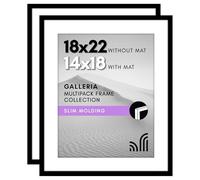 Americanflat Galleria Collection Lot de 2 cadres photo 45,7 x 55,9 cm en plexiglas poli - Utilisation comme passe-partout ou 45,7 x 55,9 cm sans passe-partout - Décoration murale pour galerie - Noir