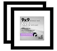 Americanflat Galleria Collection Lot de 2 cadres photo de 22,9 x 22,9 cm avec plexiglas poli - Utilisation comme cadre de 15,2 x 15,2 cm avec passe-partout ou cadre de 22,9 x 22,9 cm sans