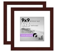 Americanflat Galleria Collection Lot de 2 cadres photo de 22,9 x 22,9 cm avec plexiglas poli - Utilisation comme cadre de 15,2 x 15,2 cm avec passe-partout ou cadre de 22,9 x 22,9 cm sans