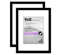 Americanflat Galleria Collection Lot de 2 cadres photo de 22,9 x 30,5 cm avec plexiglas poli - À utiliser comme cadre de 15,2 x 20,3 cm avec passe-partout ou photo de 22,9 x 30,5 cm sans passe-partout