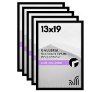 Americanflat Galleria Collection Lot de 5 cadres photo 33 x 48,3 cm avec plexiglas poli pour décoration murale Noir