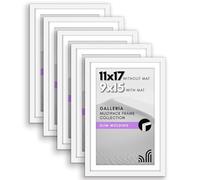 Americanflat Galleria Collection Lot de 5 cadres photo de 28 x 43 cm avec passe-partout ou cadre de 27,9 x 43,2 cm avec passe-partout ou cadre de 27,9 x 43,2 cm sans passe-partout, blanc