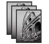 Americanflat Lot 3 Cadres Photo Noir - Cadre 30x41 cm avec Encadrement Fin - Vitre Plexi Poli - Matériel de Suspension Intégré pour Mur - Suspension Horizontale ou Verticale