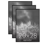 Americanflat Lot 3 Cadres Photo Noir - Cadre 50x70 cm avec Encadrement Fin - Vitre Plexi Poli - Matériel de Suspension Intégré pour Mur - Suspension Horizontale ou Verticale