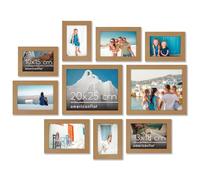 Americanflat Lot de 10 Cadres Photos - Cadre Photo Multiple avec Deux 20x25 cm, Quatre 13x18 cm et Quatre 10x15 cm- Décoration Murale et Collages avec Verre Résistant aux Chocs - Chêne Foncé