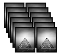 Americanflat Lot de 12 cadres photo de 20,3 x 25,4 cm avec verre poli - Formats horizontaux et verticaux pour mur et table - Noir