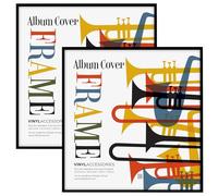 Americanflat Lot de 2 cadres en vinyle pour décoration, 32 x 32 cm, Tableau personnalisé avec photo, montage mural, aluminium noir