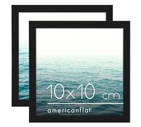 Americanflat Lot de 2 cadres photo 10,2 x 10,2 cm Noir Format horizontal et vertical