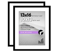 Americanflat Lot de 2 cadres photo de 33 x 40,6 cm, à utiliser comme cadre photo de 25,4 x 33 cm avec passe-partout ou cadre de 33 x 40,6 cm sans passe-partout, cadre photo de collage avec couverture