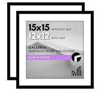 Americanflat Lot de 2 cadres photo de 38,1 x 38,1 cm, à utiliser comme cadre photo de 30,5 x 30,5 cm avec passe-partout ou cadre de 38,1 x 38,1 cm sans passe-partout, couverture en plexiglas et