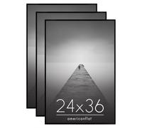 Americanflat Lot de 3 cadres pour affiches 24 x 36 avec couverture avant polie Cadre photo coulissant avec moulure construire Collection Fu
