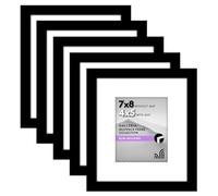 Americanflat Lot de 5 cadres photo de 12,7 x 20,3 cm - Utilisation comme cadre photo de 10,2 x 12,7 cm avec passe-partout ou cadre de 17,8 x 20,3 cm sans passe-partout - Cadre photo avec plexiglas et