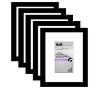 Americanflat Lot de 5 cadres photo de 15,2 x 20,3 cm - Utilisation comme cadre photo de 7,6 x 12,7 cm avec passe-partout ou cadre de 15,2 x 20,3 cm sans passe-partout - Cadre photo pour collage mural