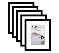 Americanflat Lot de 5 cadres photo de 20,3 x 25,4 cm - À utiliser comme cadre photo de 17,8 x 12,7 cm avec passe-partout ou cadre de 20,3 x 25,4 cm sans passe-partout - Formats horizontaux et