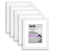 Americanflat Lot de 5 cadres photo de 25,4 x 20,3 cm avec acrylique résistant aux chocs - Utilisation comme cadre photo de 17,8 x 12,7 cm avec passe-partout ou cadre photo de 25,4 x 20,3 cm sans
