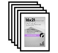 Americanflat Lot de 5 cadres photo de 40,6 x 53,3 cm - Utilisation comme cadre photo de 30,5 x 43,2 cm avec passe-partout ou cadre de 40,6 x 53,3 cm sans passe-partout - Cadre photo pour collage avec