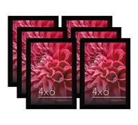 Americanflat Lot de 6 cadres photo avec façade en verre Noir
