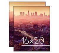 Americanflat Metropolitan Collection Lot de 2 cadres photo à chargement frontal avec verre résistant aux chocs, pour affichage mural, 40,5 x 51 cm, noir