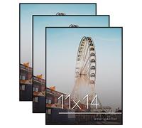 Americanflat Metropolitan Collection Lot de 3 cadres photo à chargement frontal avec verre résistant aux chocs - 27,9 x 35,6 cm - Noir